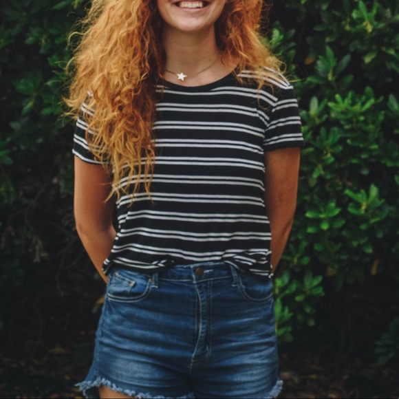 💀BOGO FREE Forever 21 striped crop top - Picture 1 of 4